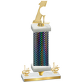 Premium Single Black Carbon Fiber First Place Golf Trophy