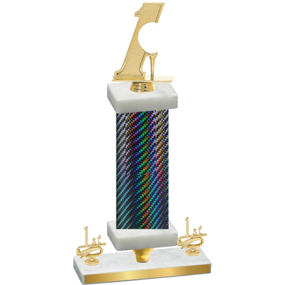 Premium Single Black Carbon Fiber First Place Golf Trophy