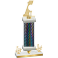 Premium Single Black Carbon Fiber Third Place Golf Trophy