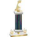 Premium Single Black Carbon Fiber Fourth Place Golf Trophy
