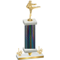 Premium Single Black Carbon Fiber First Place Karate Trophy