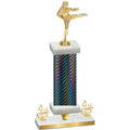 Premium Single Black Carbon Fiber Fourth Place Karate Trophy