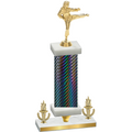 Premium Single Black Carbon Fiber Victory Karate Trophy