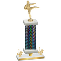 Premium Single Black Carbon Fiber First Place Karate Trophy