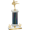 Premium Single Black Carbon Fiber Fourth Place Karate Trophy
