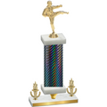 Premium Single Black Carbon Fiber Victory Karate Trophy