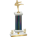 Premium Single Black Carbon Fiber Year Karate Trophy