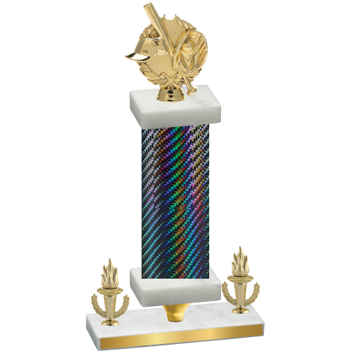 Premium Single Black Carbon Fiber Victory Baseball Trophy