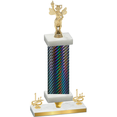 Premium Single Black Carbon Fiber First Place Academics Trophy