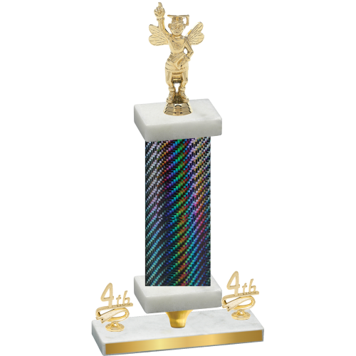 Premium Single Black Carbon Fiber Fourth Place Academics Trophy