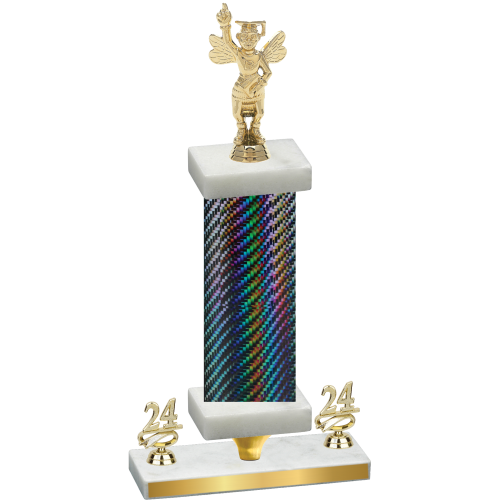 Premium Single Black Carbon Fiber Year Academics Trophy