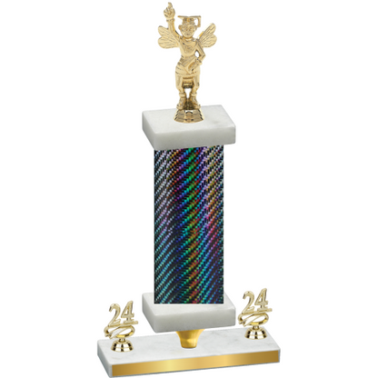 Premium Single Black Carbon Fiber Year Academics Trophy