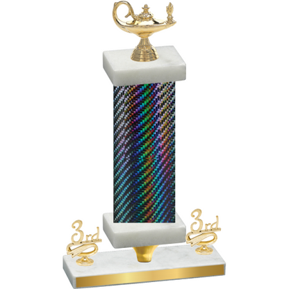 Premium Single Black Carbon Fiber Third Place Academics Trophy