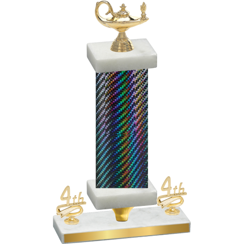 Premium Single Black Carbon Fiber Fourth Place Academics Trophy