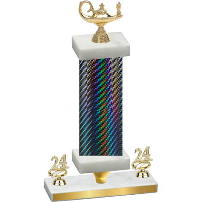 Premium Single Black Carbon Fiber Year Academics Trophy