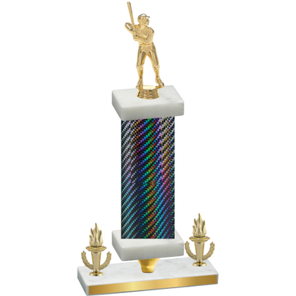 Premium Single Black Carbon Fiber Victory Baseball Trophy