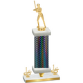 Premium Single Black Carbon Fiber First Place Softball Trophy