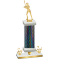 Premium Single Black Carbon Fiber Second Place Softball Trophy