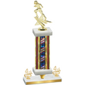 Premium Single Flag USA Fourth Place Football Trophy