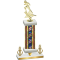 Premium Single Flag USA Victory Football Trophy