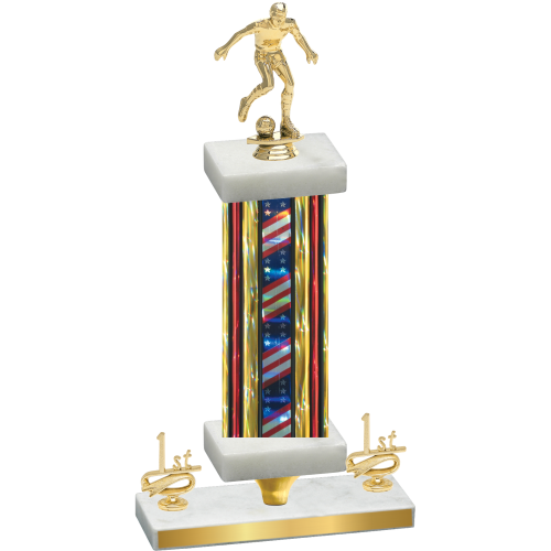 Premium Single Flag USA First Place Soccer Trophy