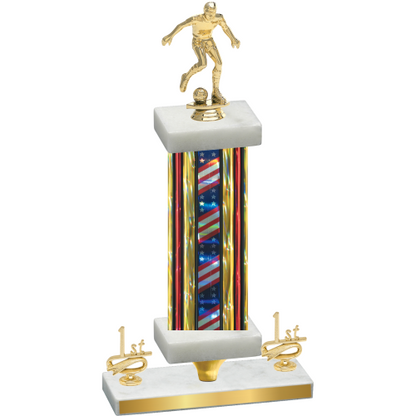 Premium Single Flag USA First Place Soccer Trophy