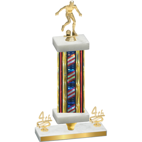 Premium Single Flag USA Fourth Place Soccer Trophy