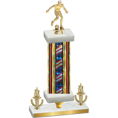 Premium Single Flag USA Victory Soccer Trophy