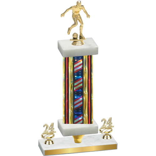 Premium Single Flag USA Year Soccer Trophy