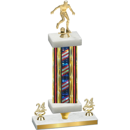 Premium Single Flag USA Year Soccer Trophy