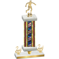 Premium Single Flag USA Second Place Soccer Trophy