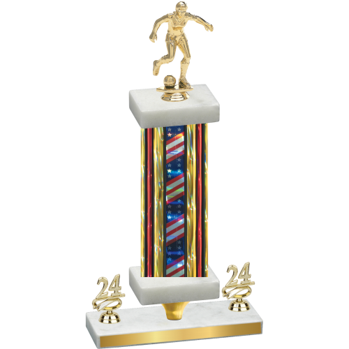 Premium Single Flag USA Year Soccer Trophy