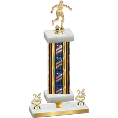 Premium Single Flag USA Year Soccer Trophy