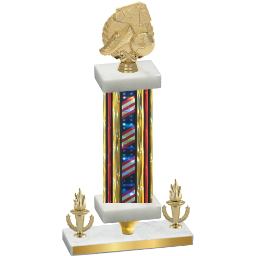 Premium Single Flag USA Victory Soccer Trophy