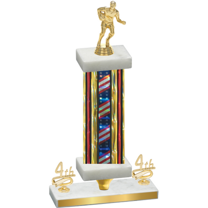 Premium Single Flag USA Fourth Place Rugby Trophy