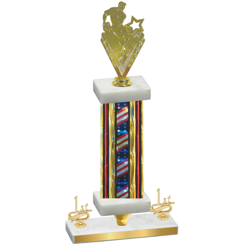 Premium Single Flag USA First Place Rugby Trophy