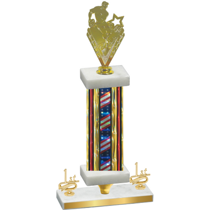 Premium Single Flag USA First Place Rugby Trophy