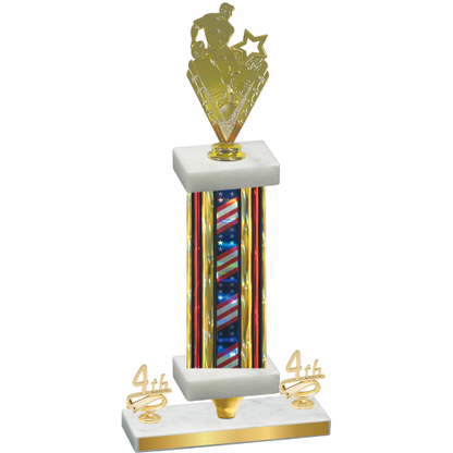 Premium Single Flag USA Fourth Place Rugby Trophy