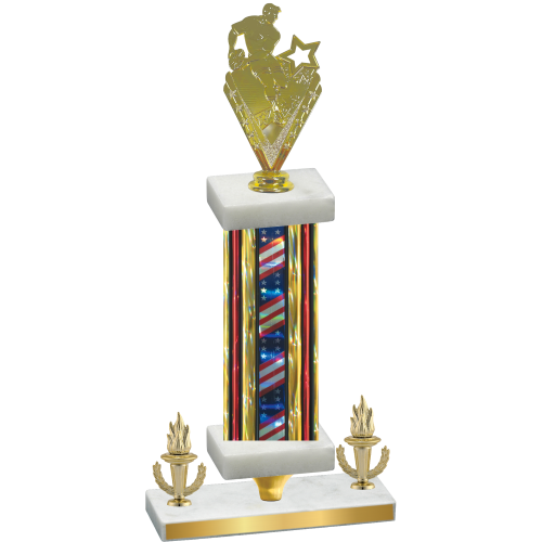 Premium Single Flag USA Victory Rugby Trophy