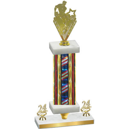 Premium Single Flag USA Year Rugby Trophy