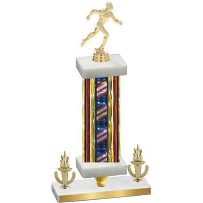 Premium Single Flag USA Victory Running Trophy