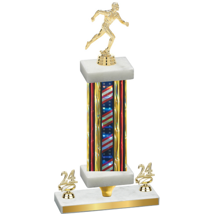 Premium Single Flag USA Year Running Trophy