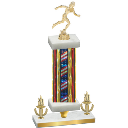 Premium Single Flag USA Victory Running Trophy