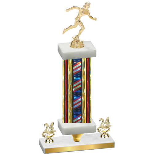 Premium Single Flag USA Year Running Trophy