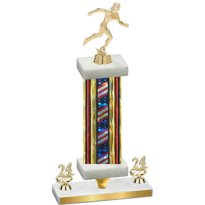 Premium Single Flag USA Year Running Trophy