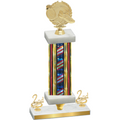 Premium Single Flag USA Second Place Running Trophy