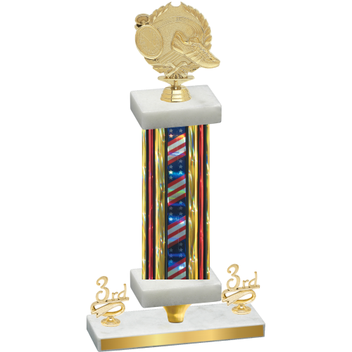 Premium Single Flag USA Third Place Running Trophy