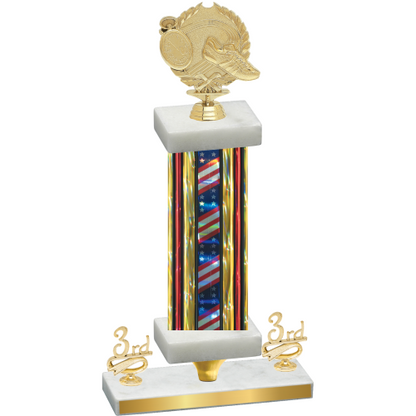 Premium Single Flag USA Third Place Running Trophy