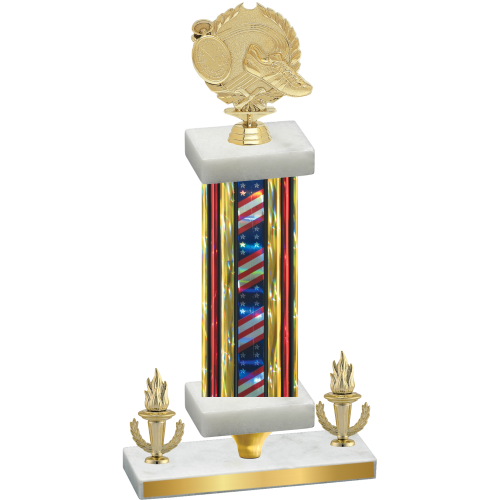 Premium Single Flag USA Victory Running Trophy