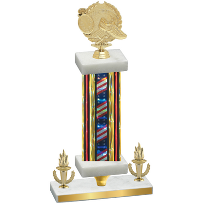 Premium Single Flag USA Victory Running Trophy